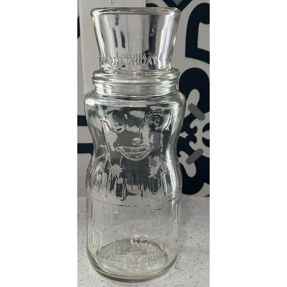 Vintage 1991 75th Birthday Planters Mr. Peanut Glass Jar w/Lid - Picture 1 of 3